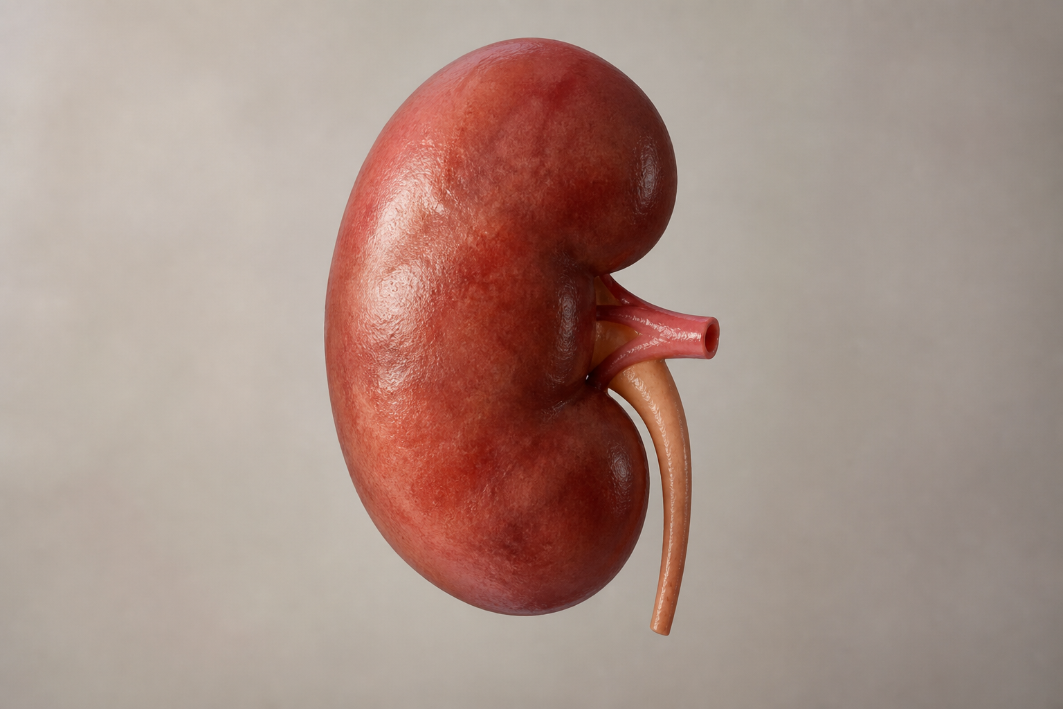 Photorealistic educational image of a human kidney